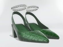 Dear V. Croc Slingback - Deep Green