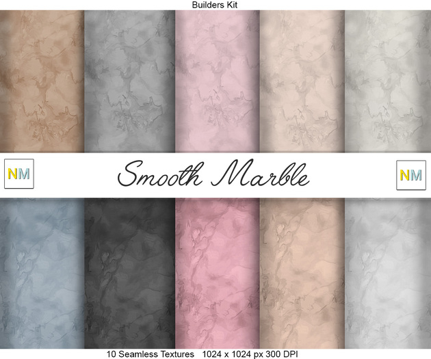 Smooth Marble Builders Kit 10 Seamless Textures NM