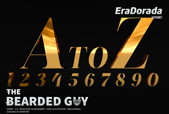 Pack Era Dorada Alphabet - The Bearded Guy