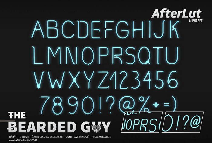 Pack AfterLut Alphabet - The Bearded Guy
