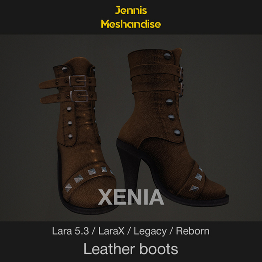 JMF Xenia Leather Boots – Brown – Women’s Steampunk & Gothic Leather Boots