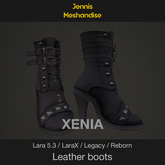 JMF Xenia Leather Boots – Grey – Women’s Gothic Leather Boots
