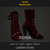 JMF Xenia Leather Boots – Red – Women’s Gothic Leather Boots