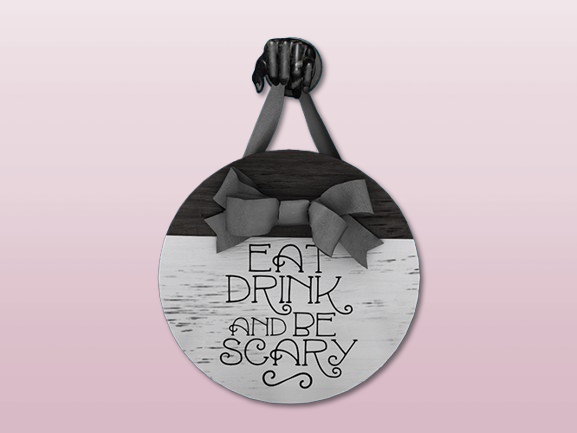 16.DD Salem Witches Spooky Sign Boxed