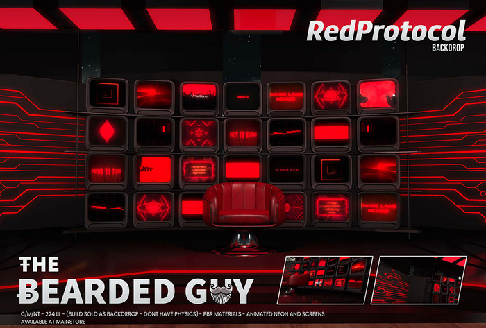 Red Protocol Backdrop  - The Bearded Guy