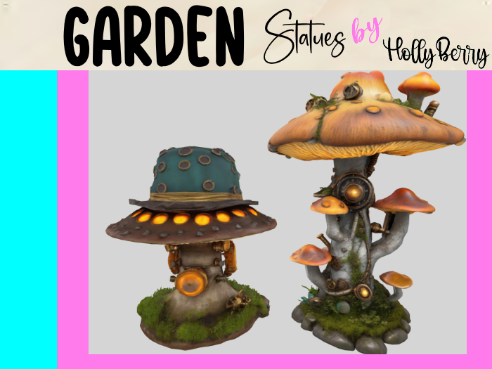 HB: Steampunk Mushroom set of 2 FuLL PERM