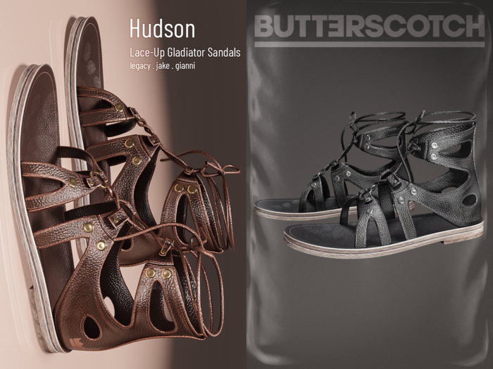 BUTTERSCOTCH . Hudson Gladiator Sandals {Black}