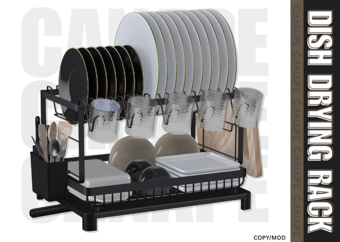 [Canape] Dish Drying Rack - BLACK