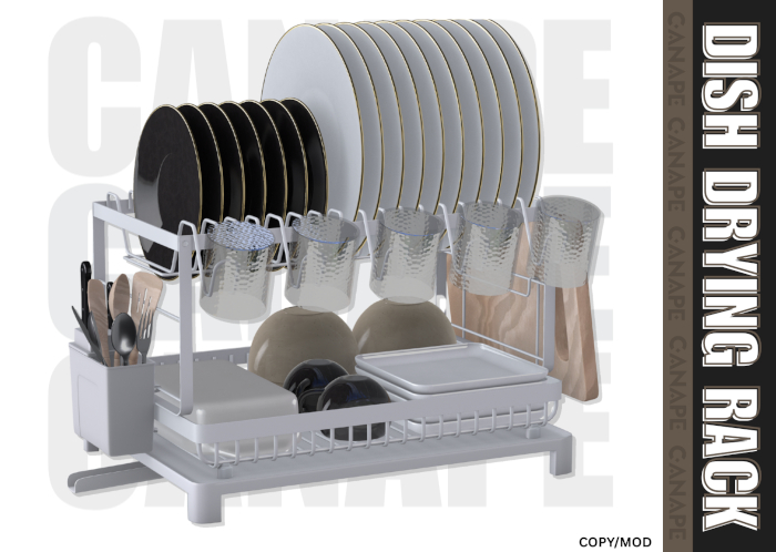 [Canape]  Dish Drying Rack - WHITE
