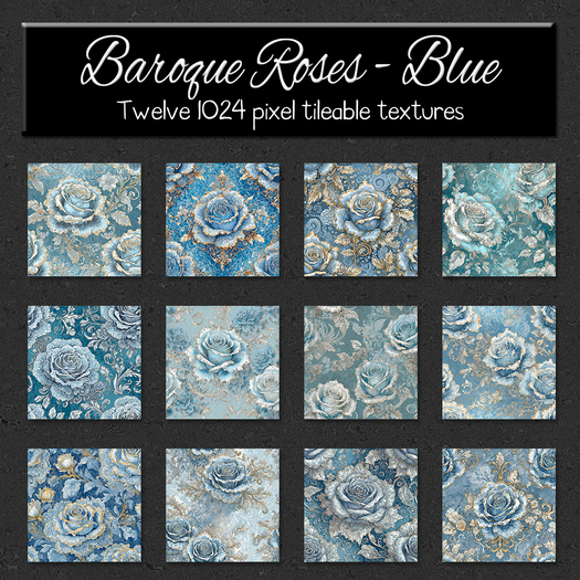 *Wallflowers* Baroque Roses - Blue