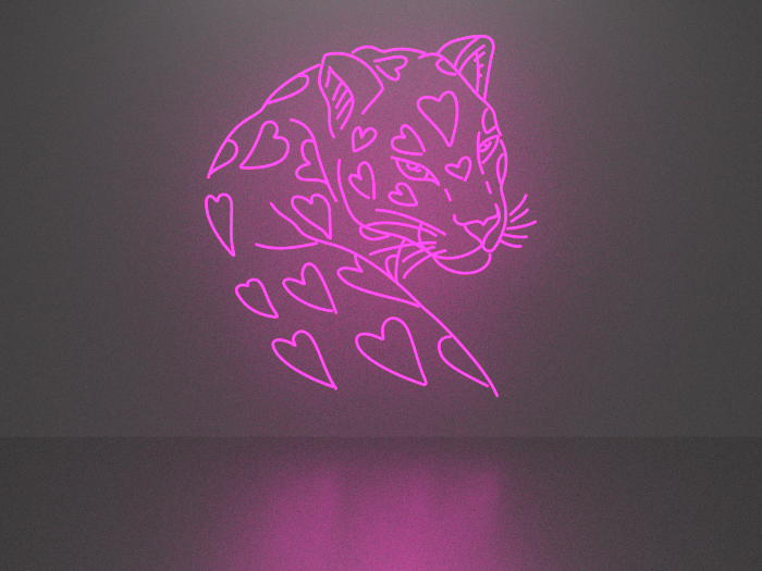leopard neon sign Full Permission