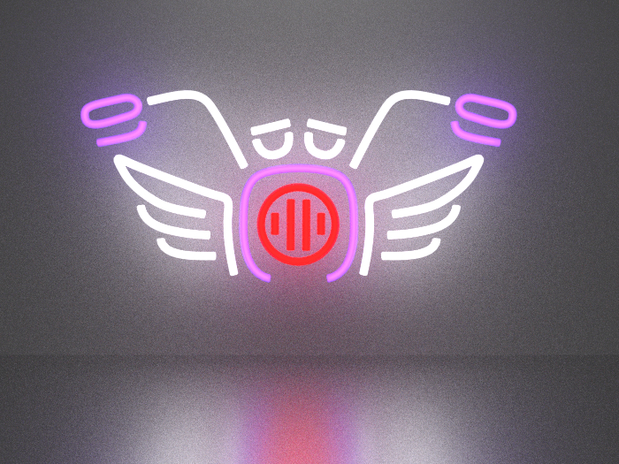 Motorcycle neon sign Full Permission
