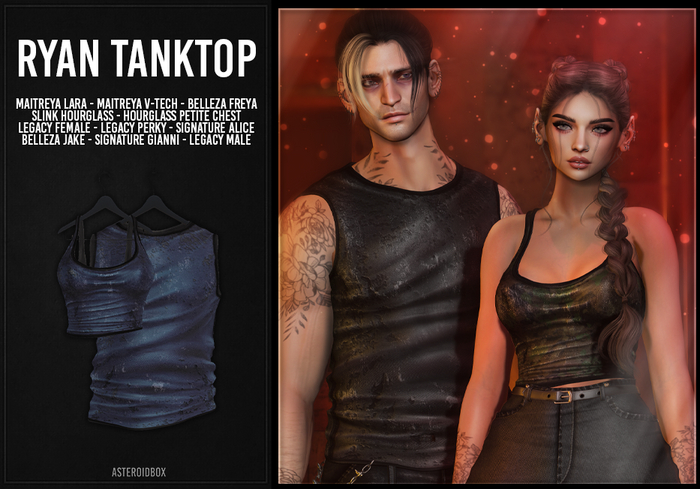 AsteroidBox. Ryan Tank Top - Blue