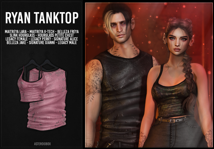 AsteroidBox. Ryan Tank Top - Bubblegum