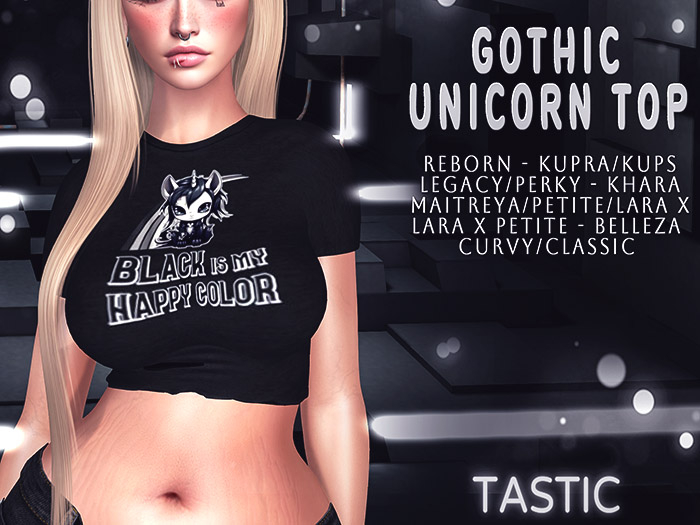 Tastic-Gothic Unicorn Top