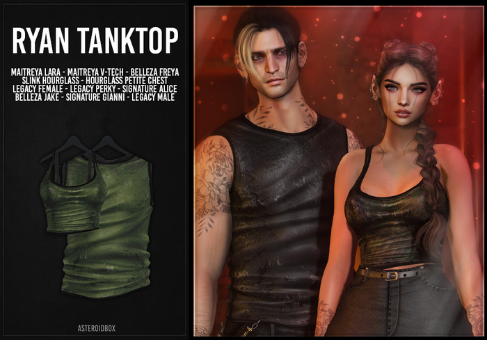 AsteroidBox. Ryan Tank Top - Green
