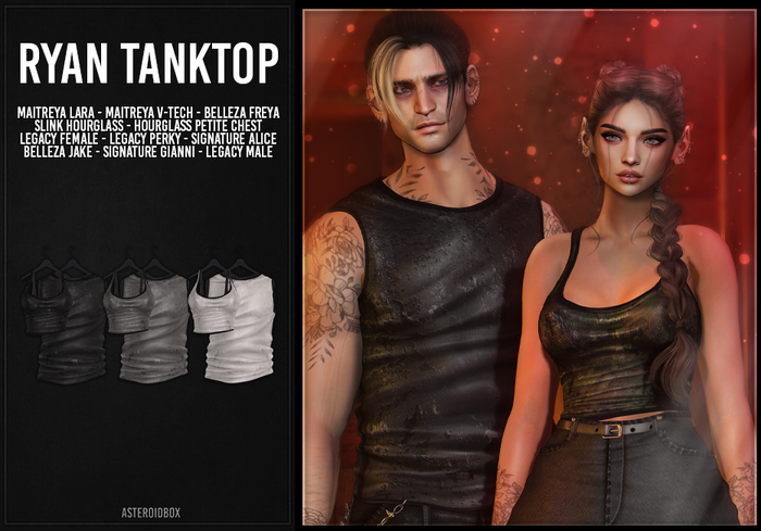 AsteroidBox. Ryan Tank Top - Monochrome Pack