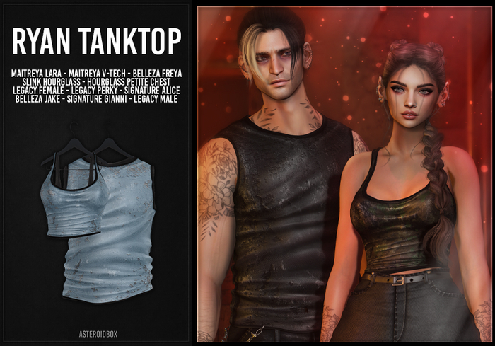 AsteroidBox. Ryan Tank Top - Powder Blue