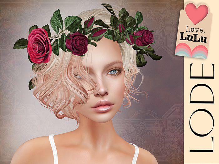 *LODE* Head Accessory - Tea Rose Wreath [burgundy]