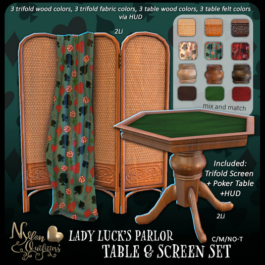 (NO) Lady Luck's Parlor - Table & Screen Set