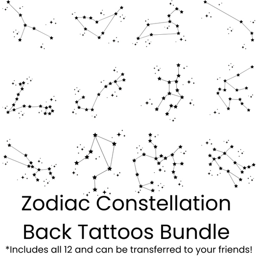 Zodiac Constellation Back Tattoos Bundle