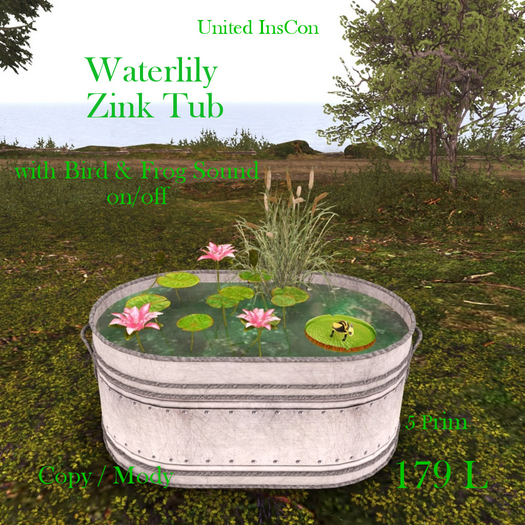 *UI* Waterlily Zink Tub v