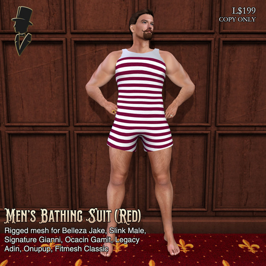 [P&C] Men's Bathing Suit (Red) [Boxed]