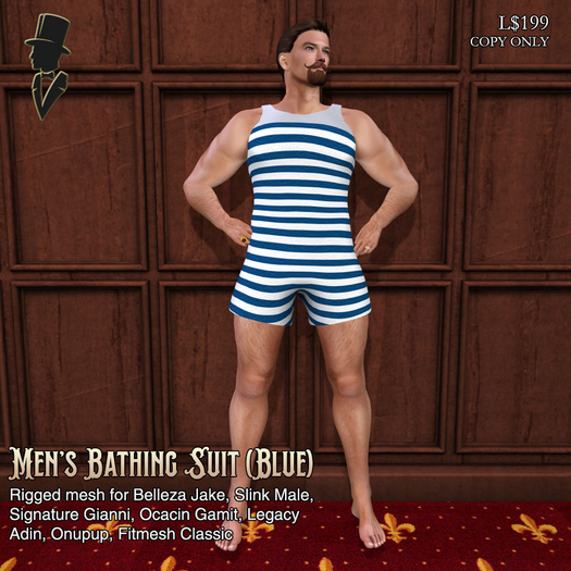 [P&C] Men's Bathing Suit (Blue) [Boxed]