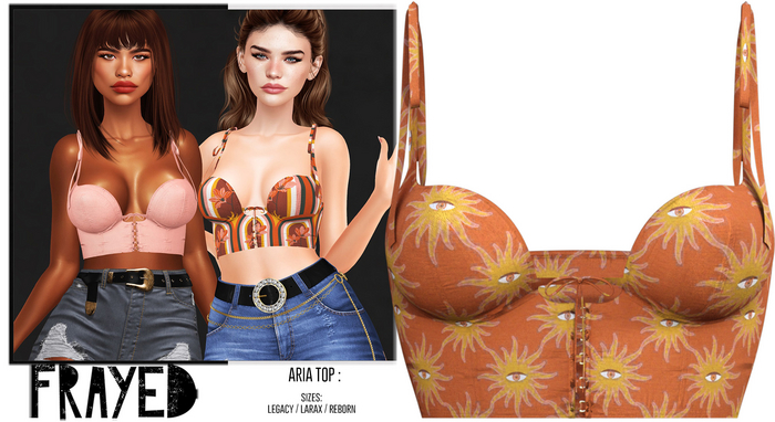 Frayed - Aria Top - Blaze