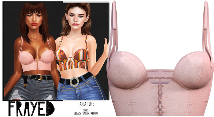 Frayed - Aria Top - Blush