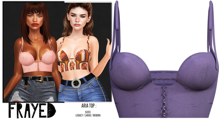 Frayed - Aria Top - Purple