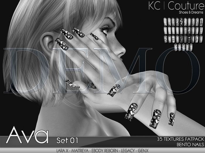 *DEMO* -KC- AVA NAILS SET01 / 35 TEXTURES FATPACK