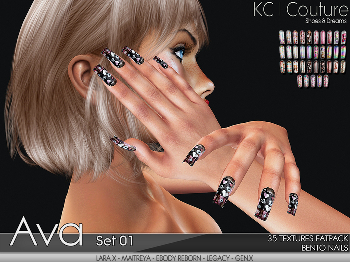 -KC- AVA NAILS SET01 / 35 TEXTURES FATPACK