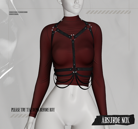 Absurde Nox - Blouse Harness Dash // Red