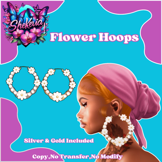 [SHEKEVIA] Flower Hoops 