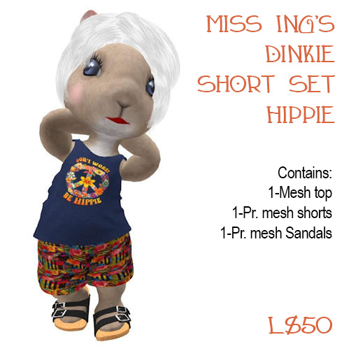 Miss Ing's Dinkie Short Set Hippie