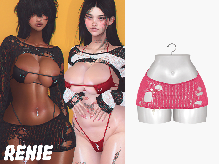 RENIE : NIKI SKIRT - HOT PINK