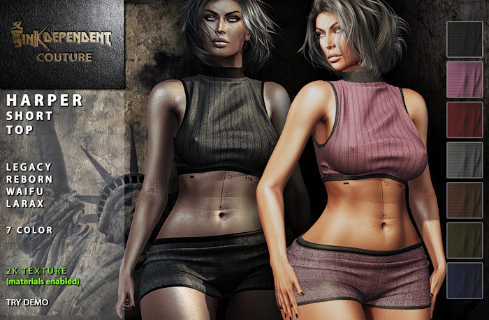 inK COUTURE - HARPER TOP E SHORT - BLACK 