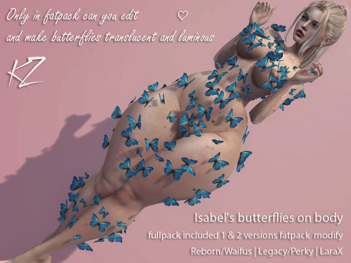 KZ Isabel's butterflies on body Fullpack
