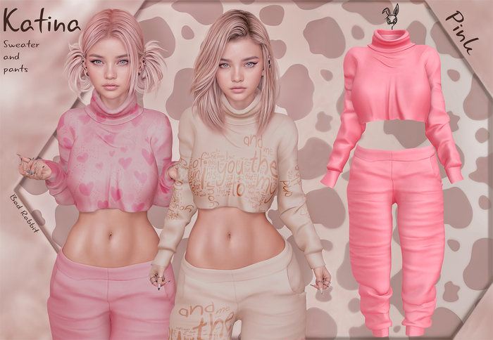 .:Bad Rabbit:. Katina Sweater and Pants Pink