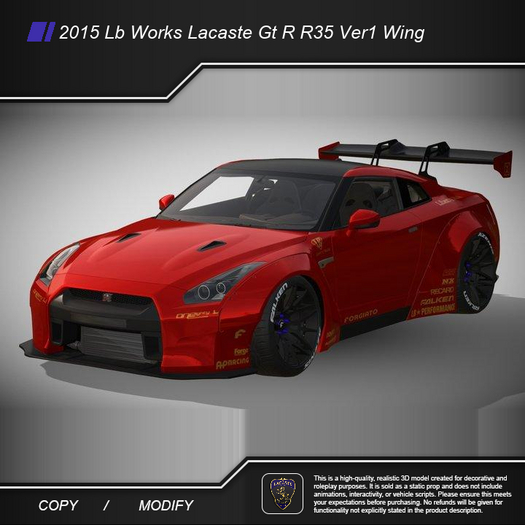 2015 Lb Works Lacaste Gt R R35 Ver1 Wing