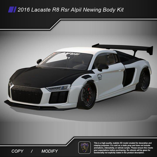 2016 Lacaste R8 Rsr Alpil Newing Body Kit