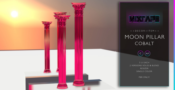 MIXTAPE Decor - moon pillar - cobalt 