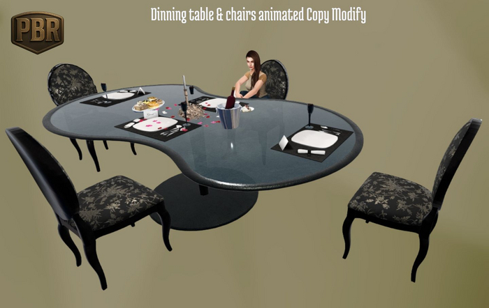 Dinning table & chairs/ animated/ Copy Modify