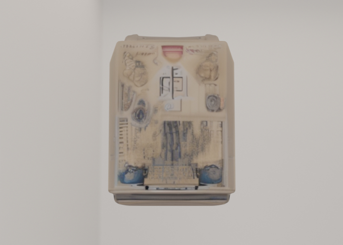 an old radio with a screen on it - full permission
