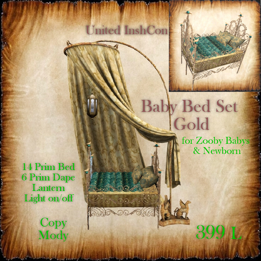 *UI*  Zooby Baby Bed Set Gold