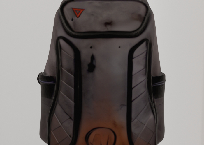 backpack sitting on top of a wooden table - full permission