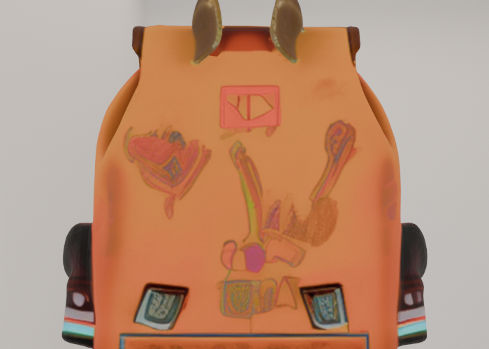 backpack with a colorful pattern on it - full permission