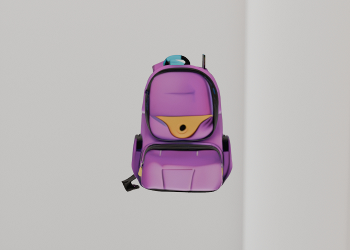 backpack with a purple and yellow face - full permission