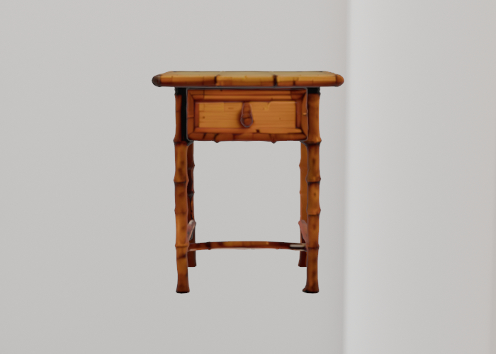 bamboo table with a drawer on top - full permission